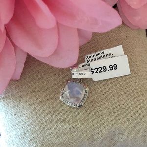 NWT Rainbow Moonstone & Topaz SS Pendant